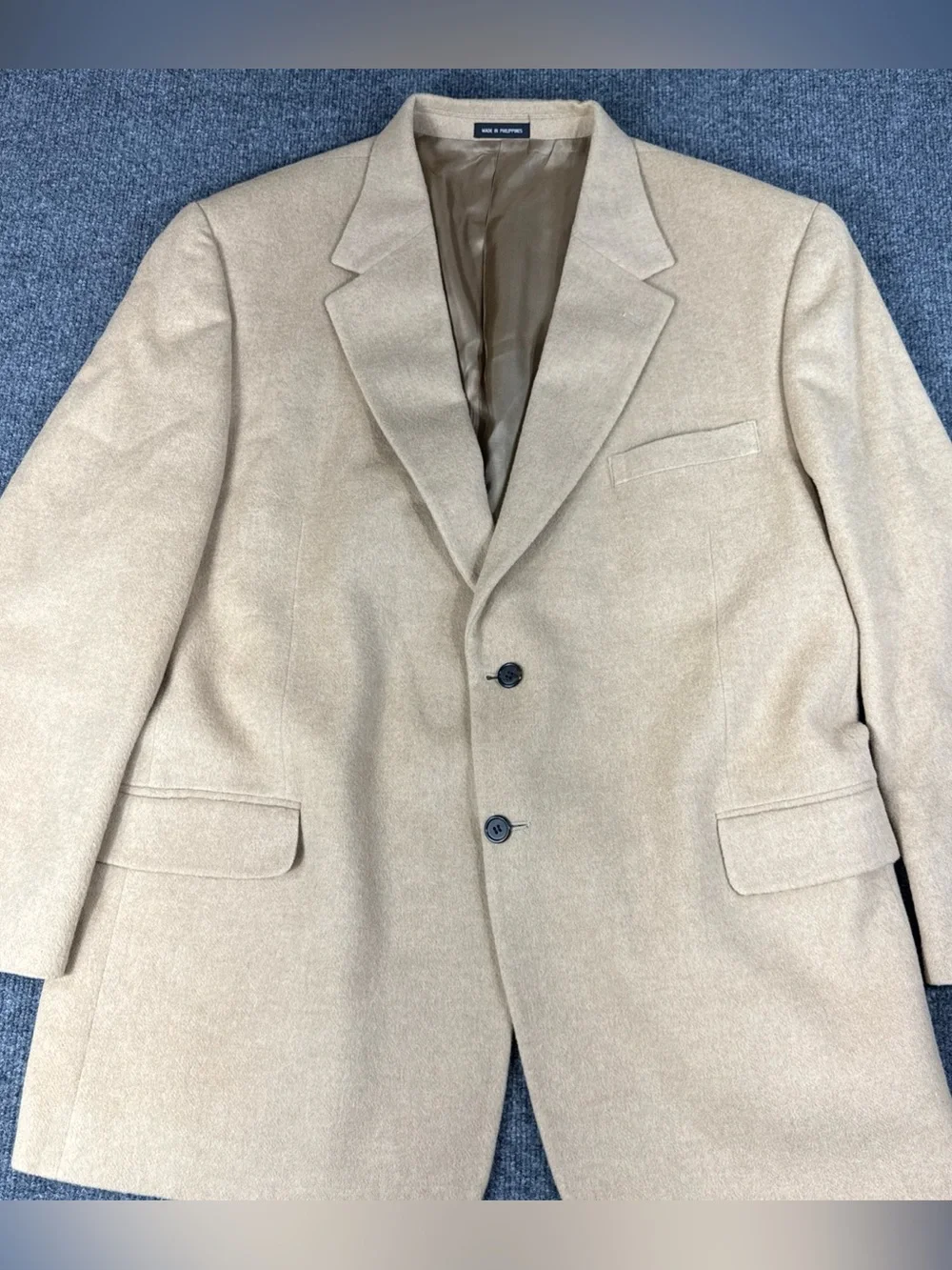 Zino Men's 100% Camel Hair Sports Coat Size 48 Regular Light Brown Blazer 48R